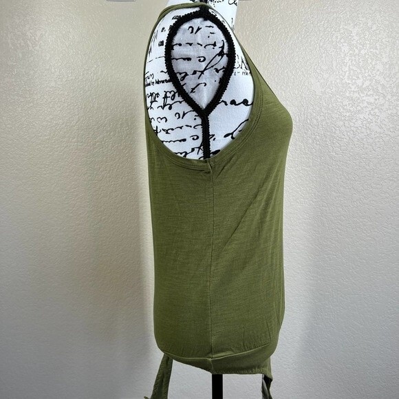 Free People green top women sleeveless Tee Off Bodysuit size S boho baddie - Picture 7 of 13